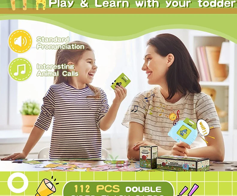 Lernspielzeug für Sprache und Lesekompetenz, sprechende Lernkarten, Kinderspiele, Hörbuch, Geschenk, russisches Alphabet, Spanisch, Französisch – Detail 3