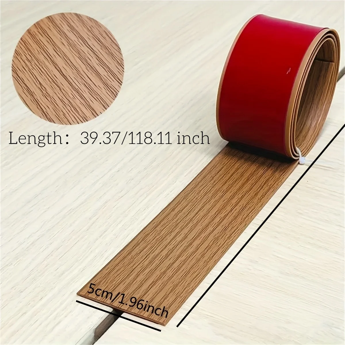 1 Pc 1/3meters PVC Self-Adhesive Multi-Purpose Floor Transition Strip, Seam Seal Trim for Tile Vinyl Laminate & Baseboard