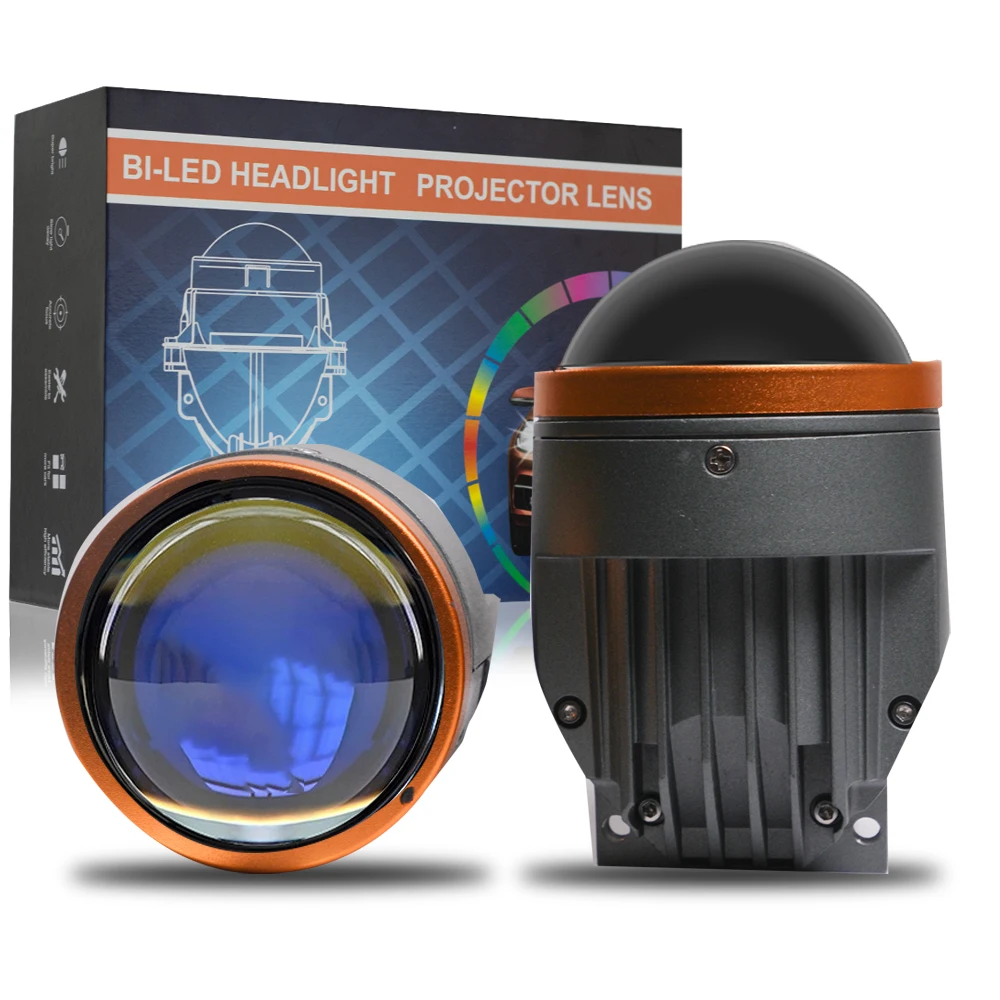 YHKOMS OEM 3 Colors High Low Beam Led Laser Fog Light Auto 3 Inch Driving Led Fog Lamp Bi Led Lens Car Fog Light Projector