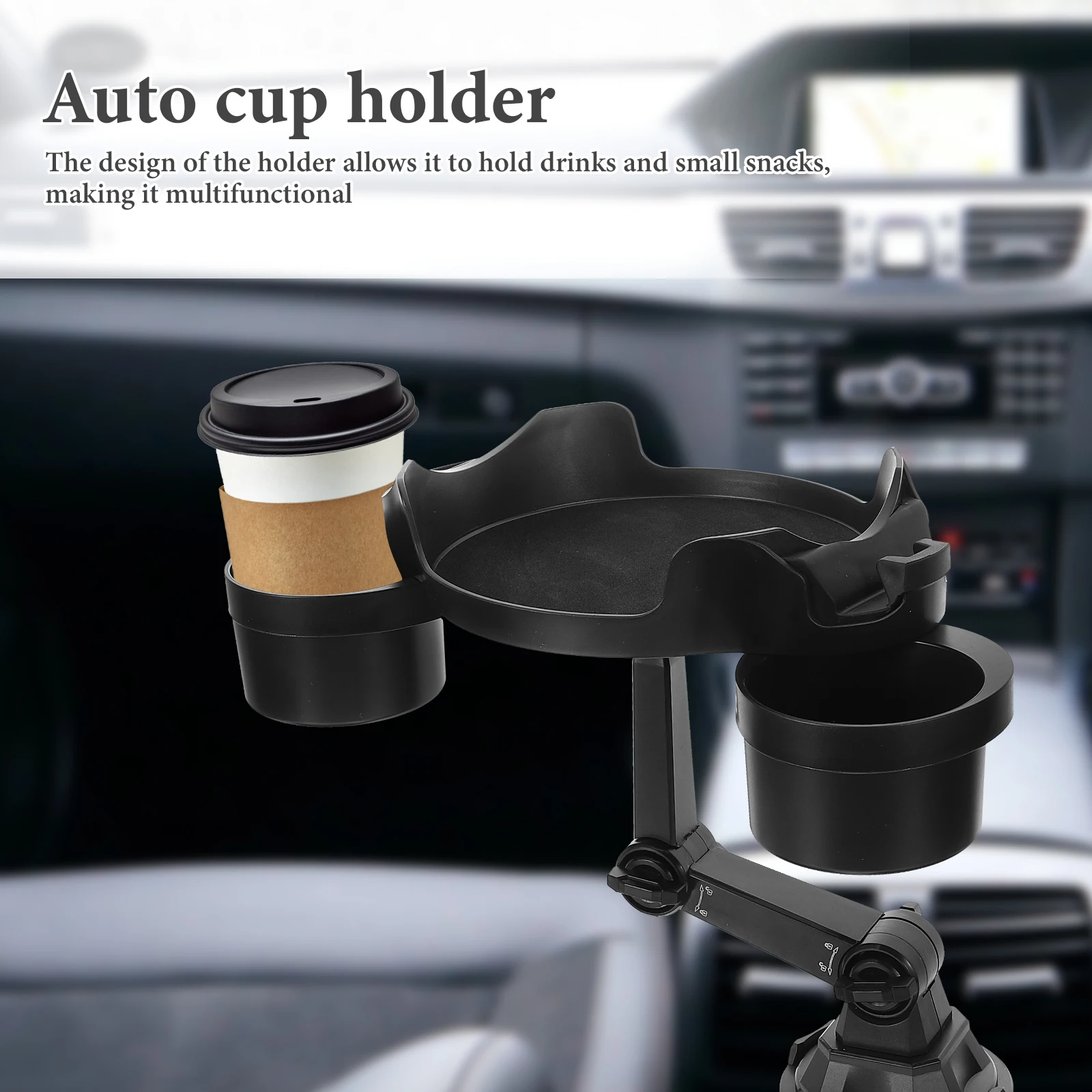 

Car Cup Holder Foldable Beverage Tray Storage Car Food Drink Rack Durable Anti Slip Design Vehicle Accessories Road Trip