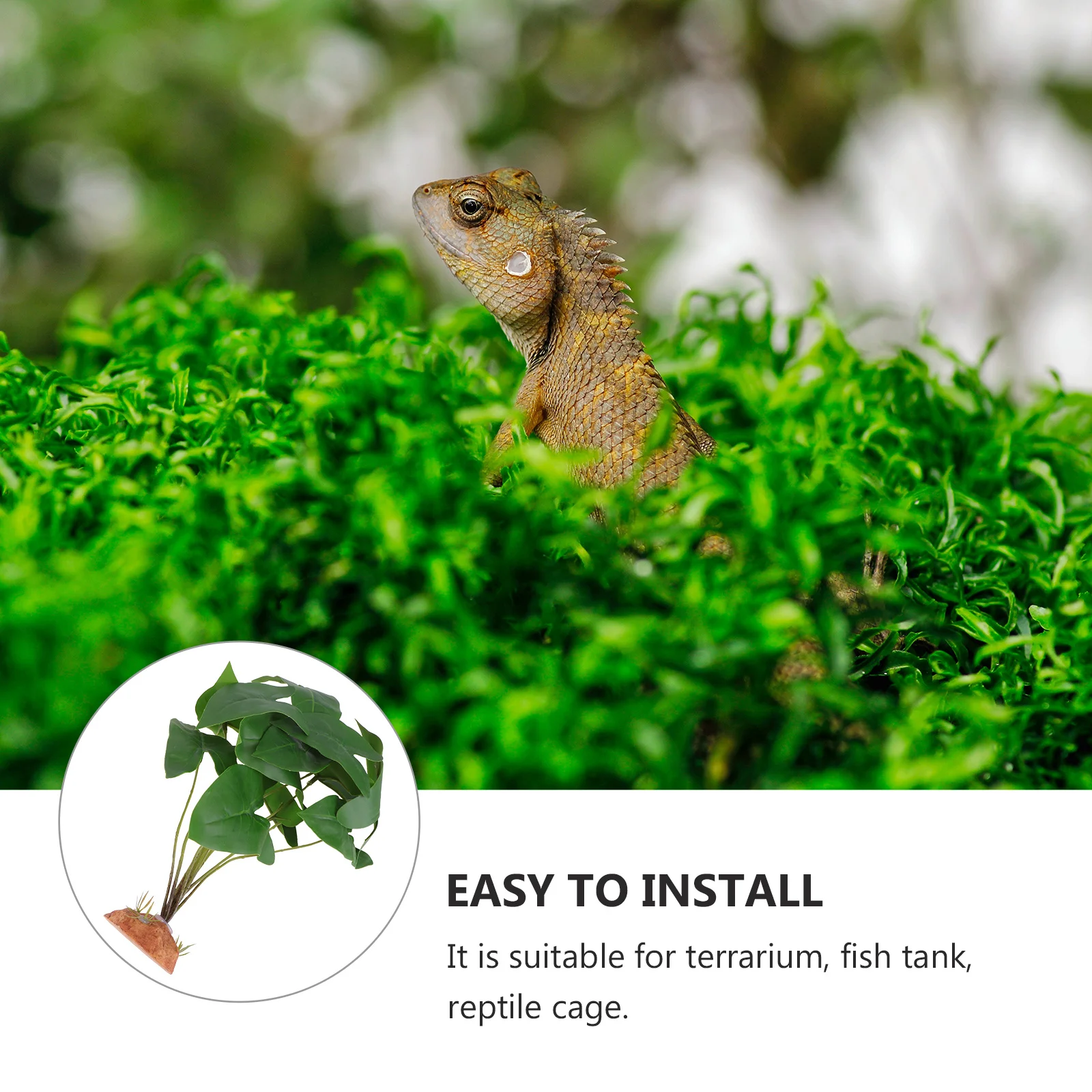 

1Pcs Simulation Plant Reptile Box Decoration Durable Plastic Landscape Ornament Safe for Turtle Box Aquarium Decor Lifelike