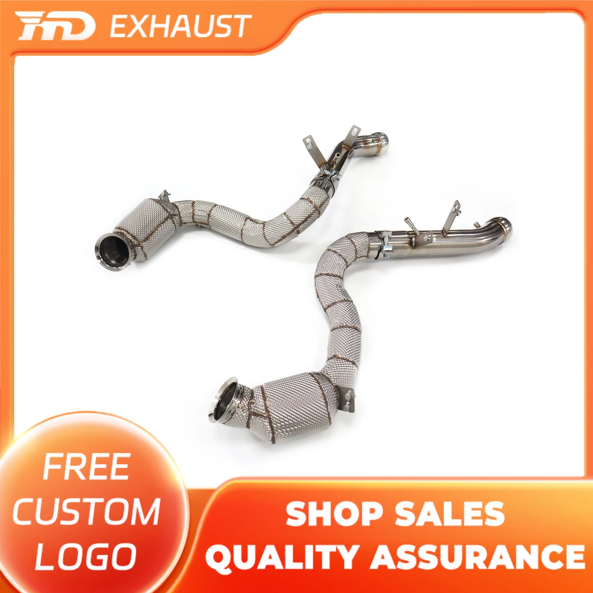 HMD Exhaust System High Flow Performance Downpipe for Mercedes-Benz AMG W205 C63 4.0T Without Catalyst Pipe