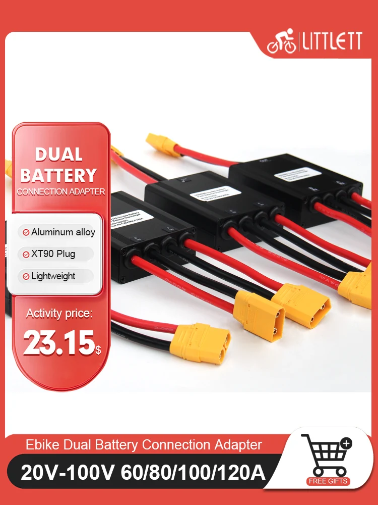 AliExpress LITTLE TT Electric Bicycle Dual Battery Discharge Converter 20V-72V 60A/80A/100A/120A XT90 Adapter Ebike Module Balanced Discharge Parts