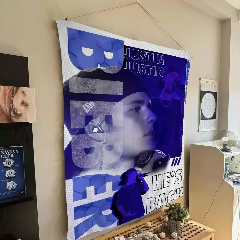 

Певица J-Justin крутой гобелен B-Bieber, художественная печать, научная фантастика, домашний декор для комнаты, настенный художественный декор