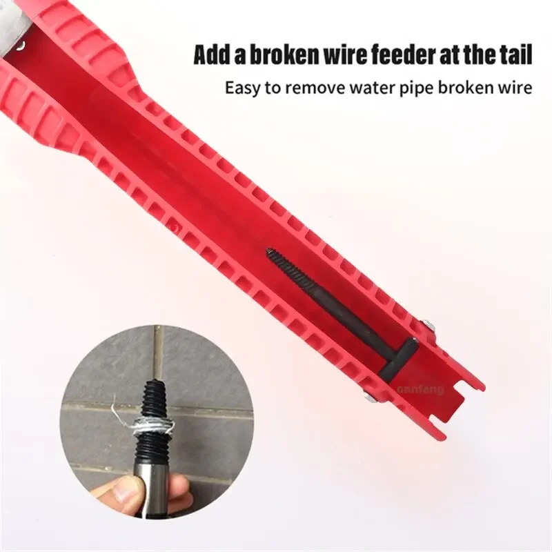 8 in 1 Bathroom Wrench Set Faucet and Sink Installation Multifunctional Angle Valve Water Heater Plumbing Universal Repair Tool