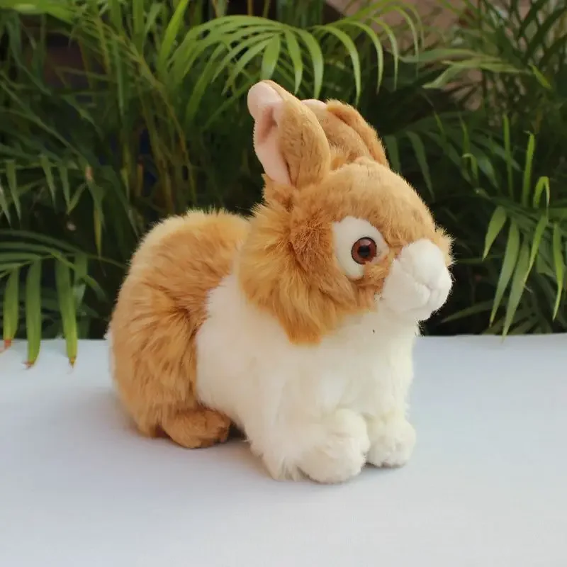 Realistic Dutch Bunny High Fidelity Cute Rabbit Plushie Rabbits Plush Toys Lifelike Animals Simulation Stuffed Doll Toy Gifts