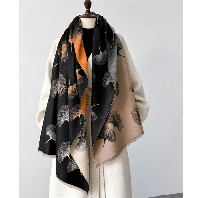 Luxury Winter Scarf Women Cashmere Warm Pashmina Brand Foulard Female Shawls Wraps Thick Soft Bufanda Poncho Scarves Stole 2024