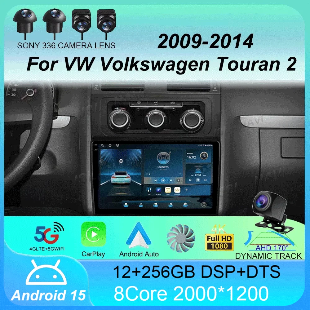 

Car Radio Android 15 For VW Volkswagen Touran 2 1T 2010 2011 2012 2013 2014 2015 Wireless Auto Carplay Navigation GPS 4G+WIFI