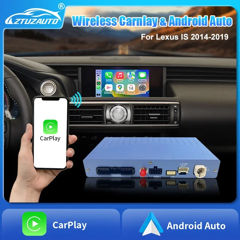 Wireless CarPlay for Lexus IS 2014-2019 with Android Auto Interface Mirroring Link AirPlay Car Play Navigation USB Functions