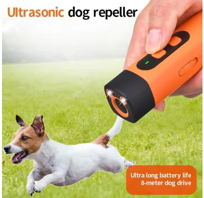 

2025 Pet Dog Repeller Ultrasonic Dog Training Device Rechargeable Anti Dog Bark Deterrent Device With LED Flashlight