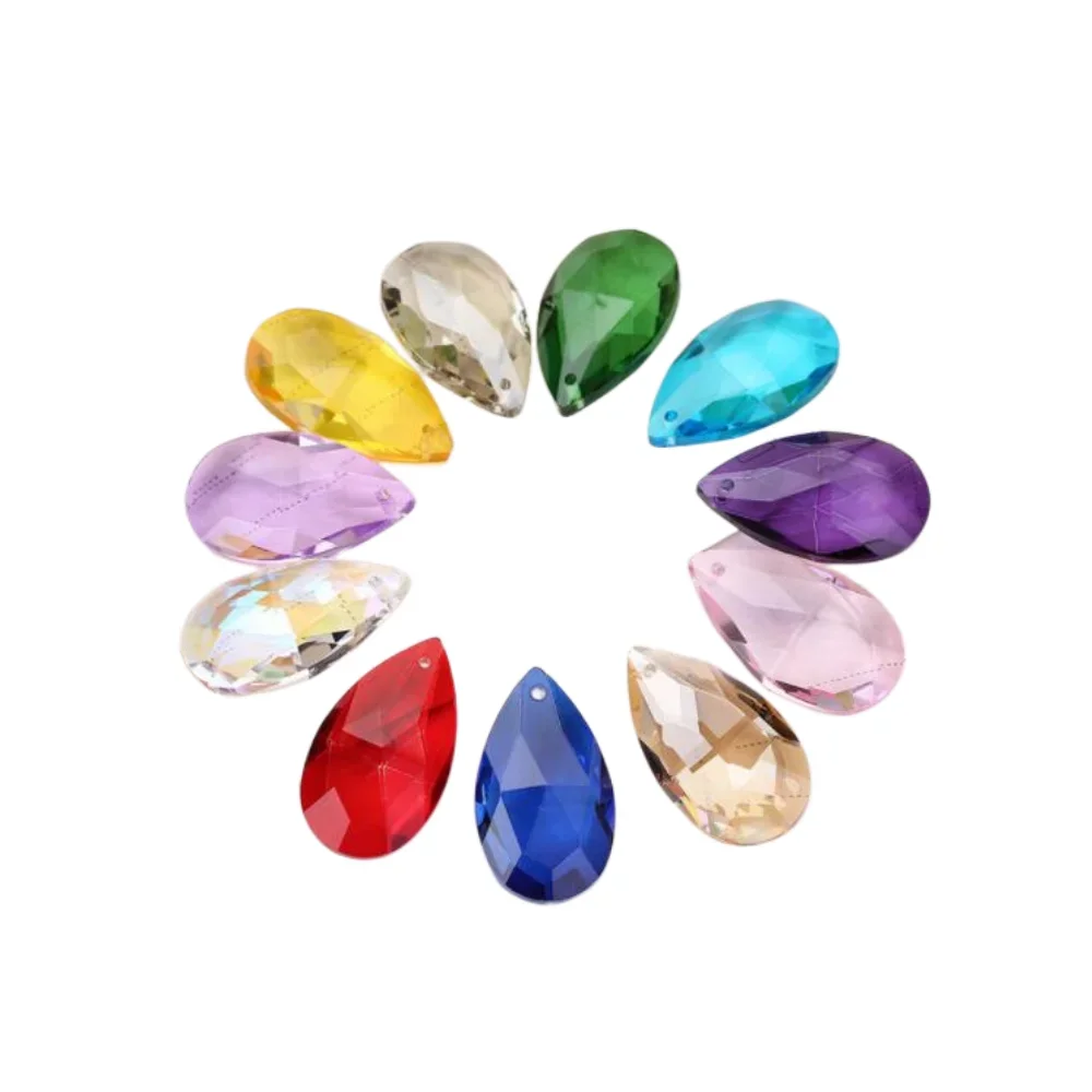 

Camal 5pcs 38mm Waterdrop Colorful Faceted Pendant Prism Chandelier Party Wedding Curtain Hanging Ornament