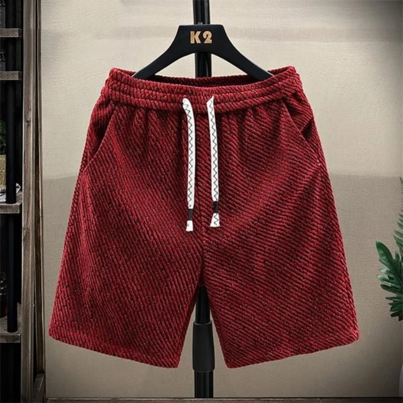 Shorts masculinos para o verão, lavagem fina, estilo coreano, calças versáteis de cinco pontos, calças esportivas casuais de malha da moda