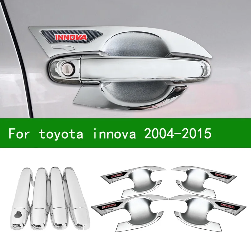 

Аксессуар Глянцевая хромированная Серебряная Автомобильная боковая дверная ручка крышка чаши Накладка для toyota innova 2005-2015 2012 2010 2008 2009 2014 2013