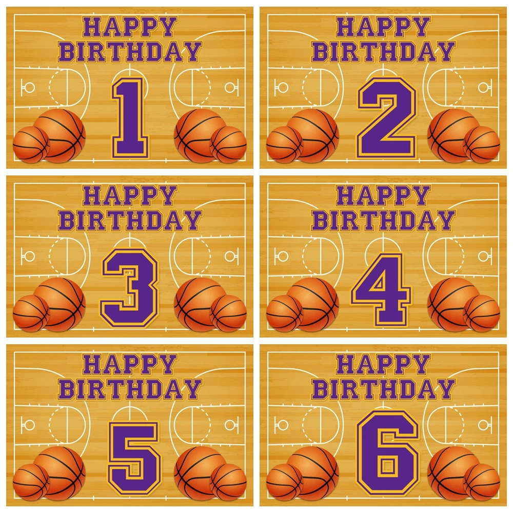 

Basketball Birthday Party Customize Backdrop Boy Child Happy Birthday Photo Background Banner Shoot Score Decoration Anniversary