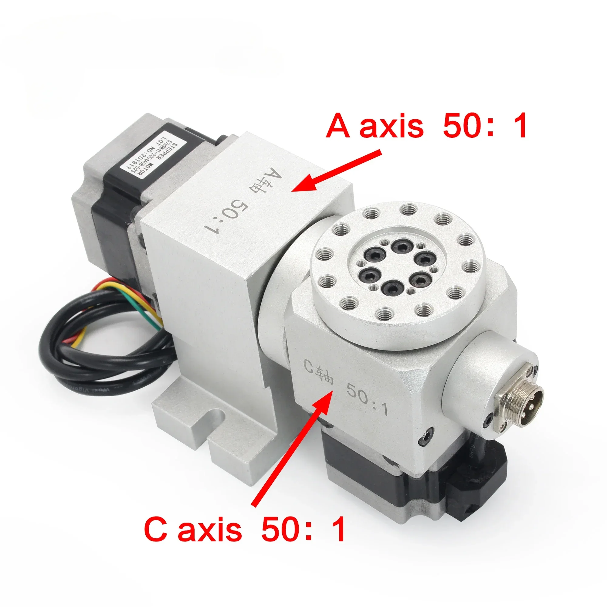 

2026 NEW CNC 4th 5th Fouth Fifth A C Rotary axis Harmonic drive reducer dividing head With Nema 23 waterproof Stepper Motor