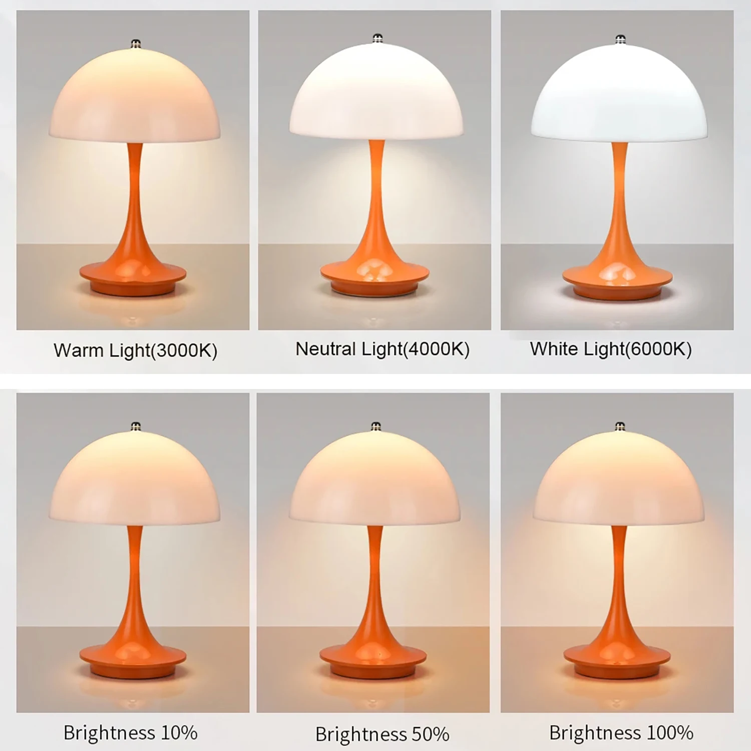 Mushroom LED Table Lamp Rechargeable USB Charging Flower Bud Touch Night Light Mood Desk Lamp for Bedside Hotel Bar Coffee Decor