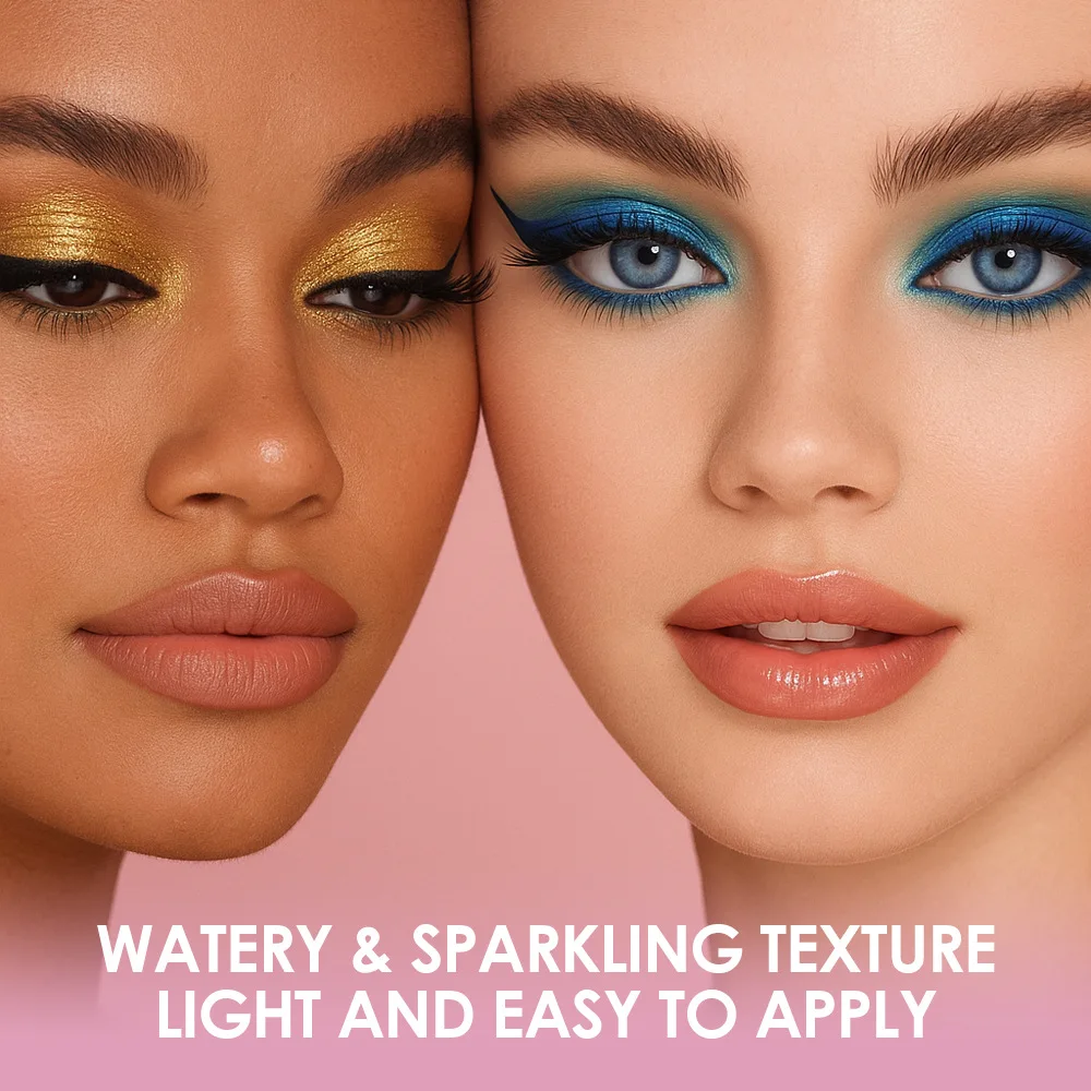 カラフルな防水リキッドアイシャドウ メタリック仕上げ 長時間持続 ハロウィンコスチュームパーティー ゴシックルック ステージメイク用