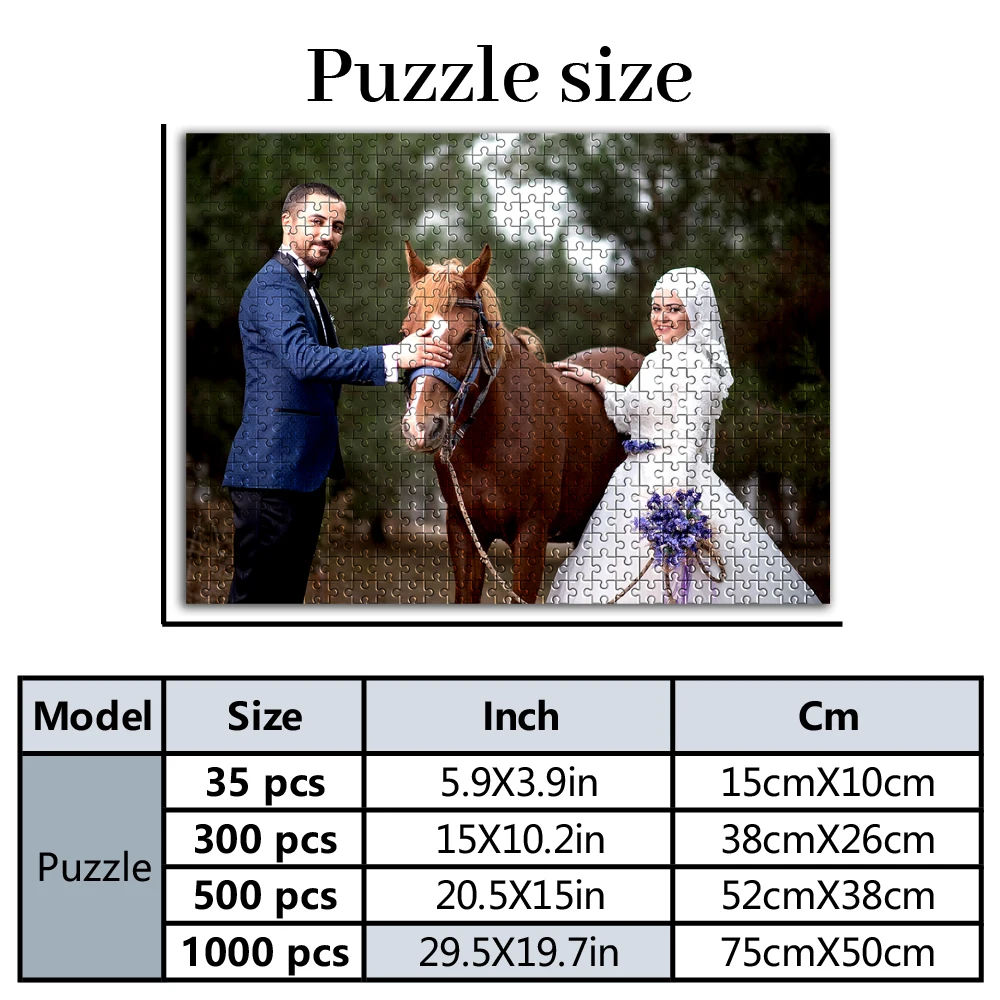 35/300/500/1000pcs Personalized Custom Photo Puzzle wedding photos for Dad Grandmother Grandad Godmother