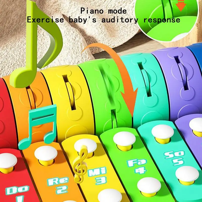 Toy Piano Portable Interactive Knocking Toy Colorful Musical Instruments Early Learning Educational Piano Keyboard For Birthday