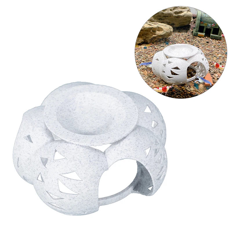 

Swim Through Aquarium Cave & Hideaway – Fish Tank Decoration With Shrimp Feeding Dish For Betta, Shrimp & Small Fish