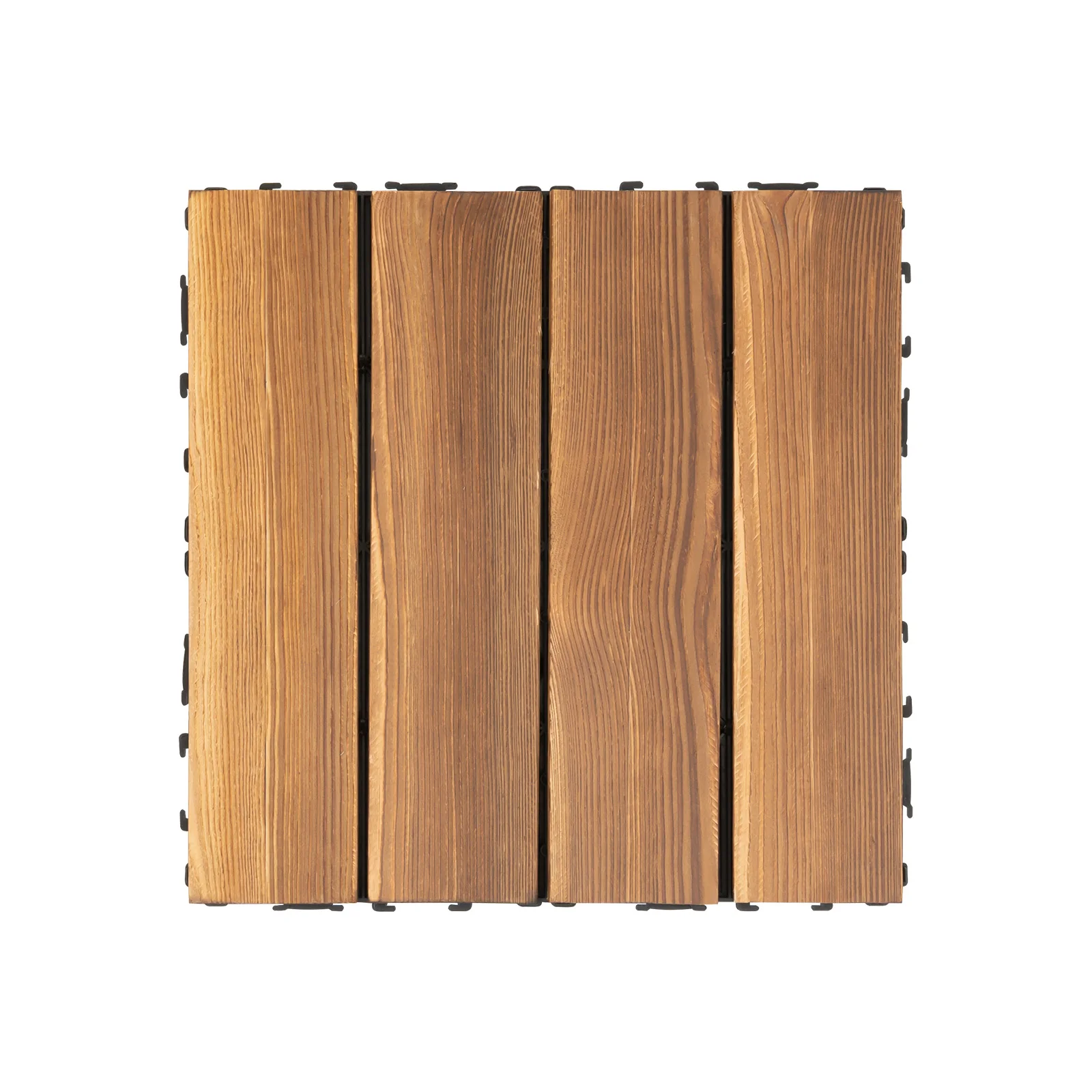 Flooring Tile Carpet Floor Tiles, Interlocking Wood Floor Tiles Natural Solid Wood PE Base Eco-friendly, 30x30cm 36 Pack for Patio Living Room Deck