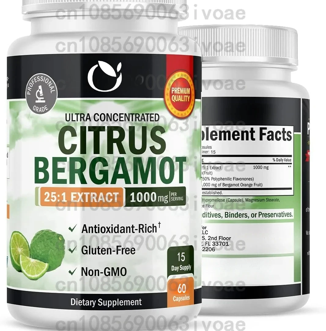 

Экстракт капсул цитрусового, бергамота, цитрусового бергамота 1000 мг - используется для сердца, поддержки иммунной системы и здорового старения, 60 капсул