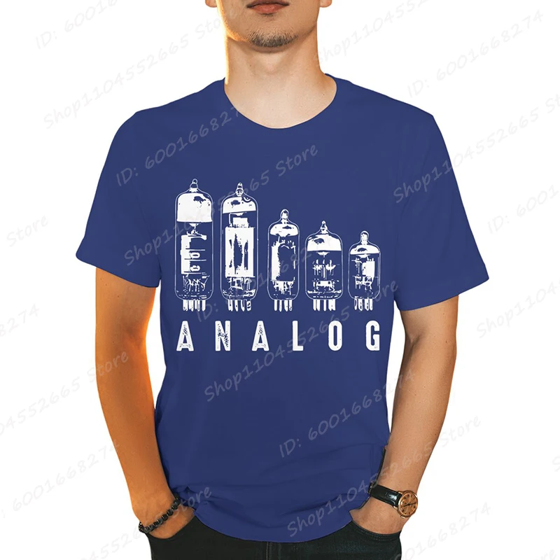 Novelty Analog Vacuum Tubes Funny Electron Valve Lover T Shirts Fashion Streetwear Short Sleeve Round Neck Tops Men's T-shirt