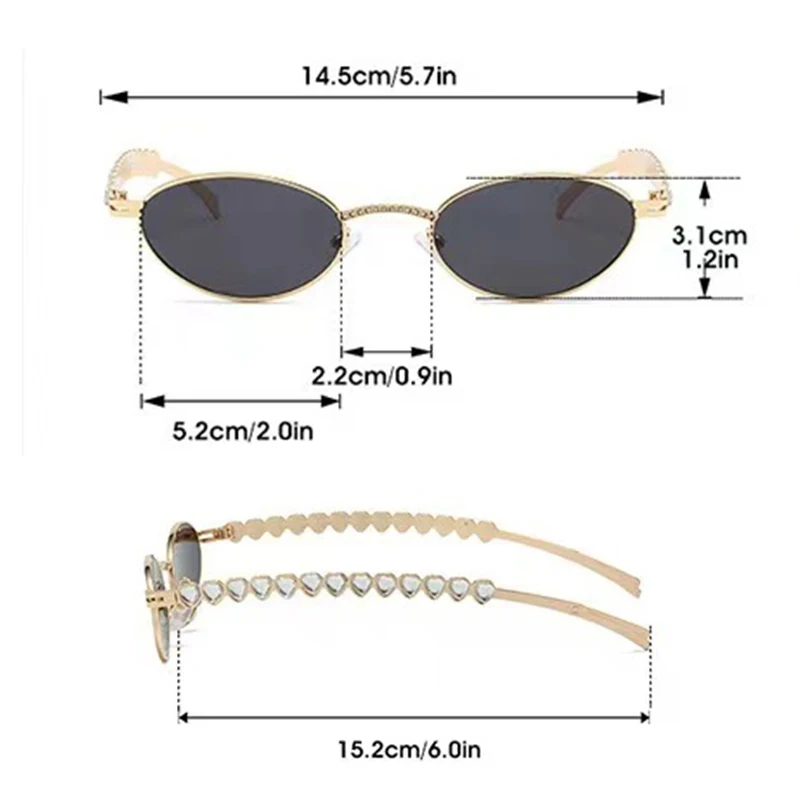 1pc niche diamond jewelry glasses, exquisite and gorgeous makeup artifact, ladies all-match fashion glasses - view 4