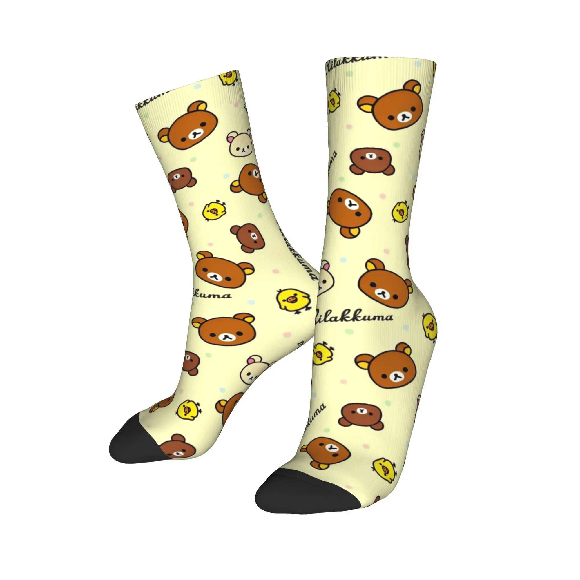 

cute kawaii Rilakkuma And Korilakkuma bear Print Socks Accessories for Casual Wear Cozy Stockings