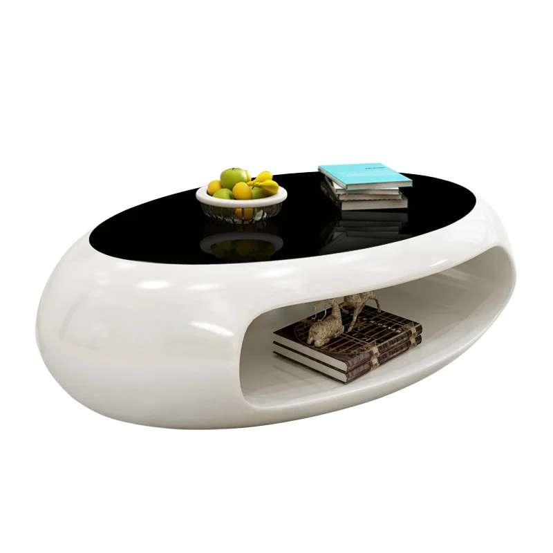 

Coffee table living room household modern simple oval glass table creative special-shaped personalized small apartment marble