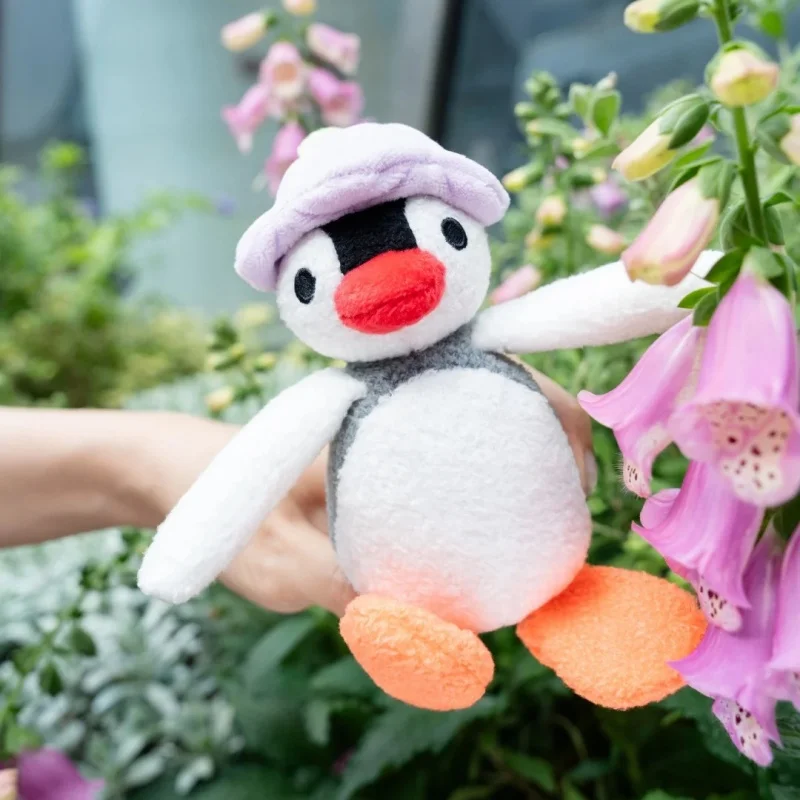 Nieuwe Originele Pingu Bloem Taal Serie Pluche Sleutelhanger Kawaii Pinga Pinguïn Bell Bloem Pop Kid Rugzak Charme Verjaardagscadeau