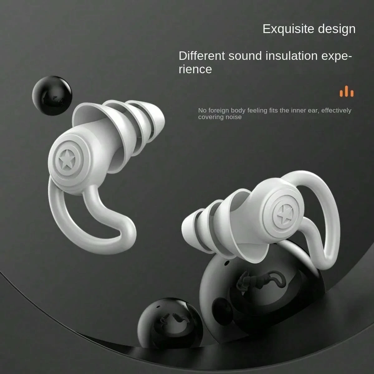 HUAK 3 Layer Silicone Ear Plugs For Noise Reduction Reusable Ear Plugs very suitable for Sleep, Swim, Studying, Concerts