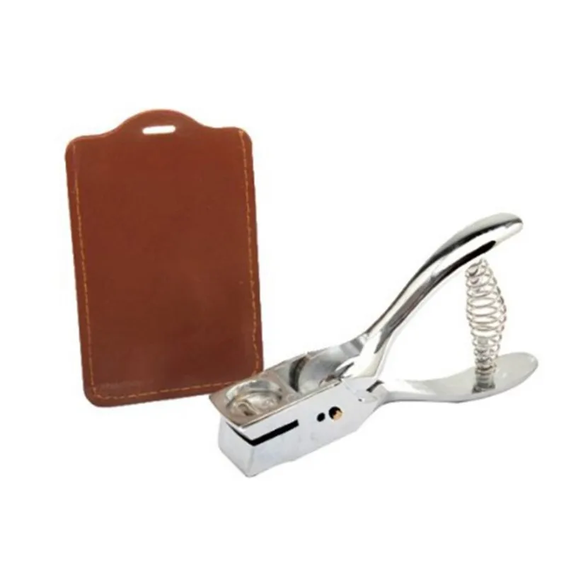 

9772 Id Card Badge Metal Hand Held Slot Hole Punch Puncher Office Kit Silver