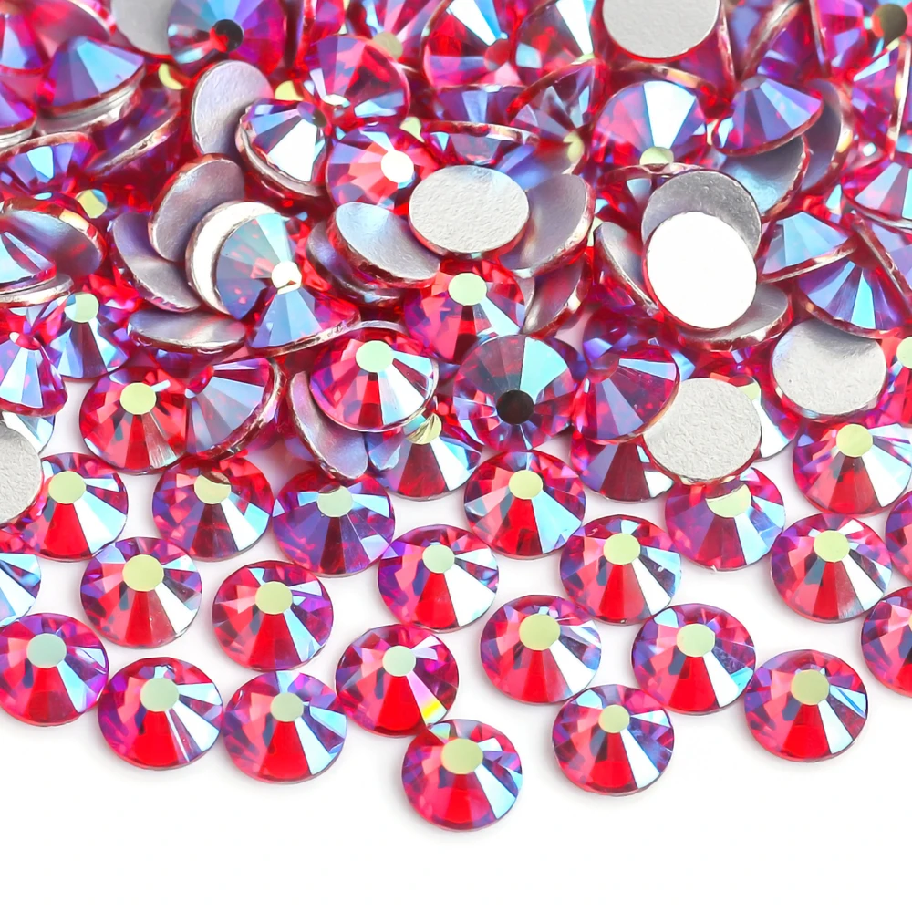 Tutte le dimensioni Light Siam AB Red DIY Nails Decoration Non Hotfix Strass Flatback Strass Non hot fix Stone per indumento fai da te Y3129