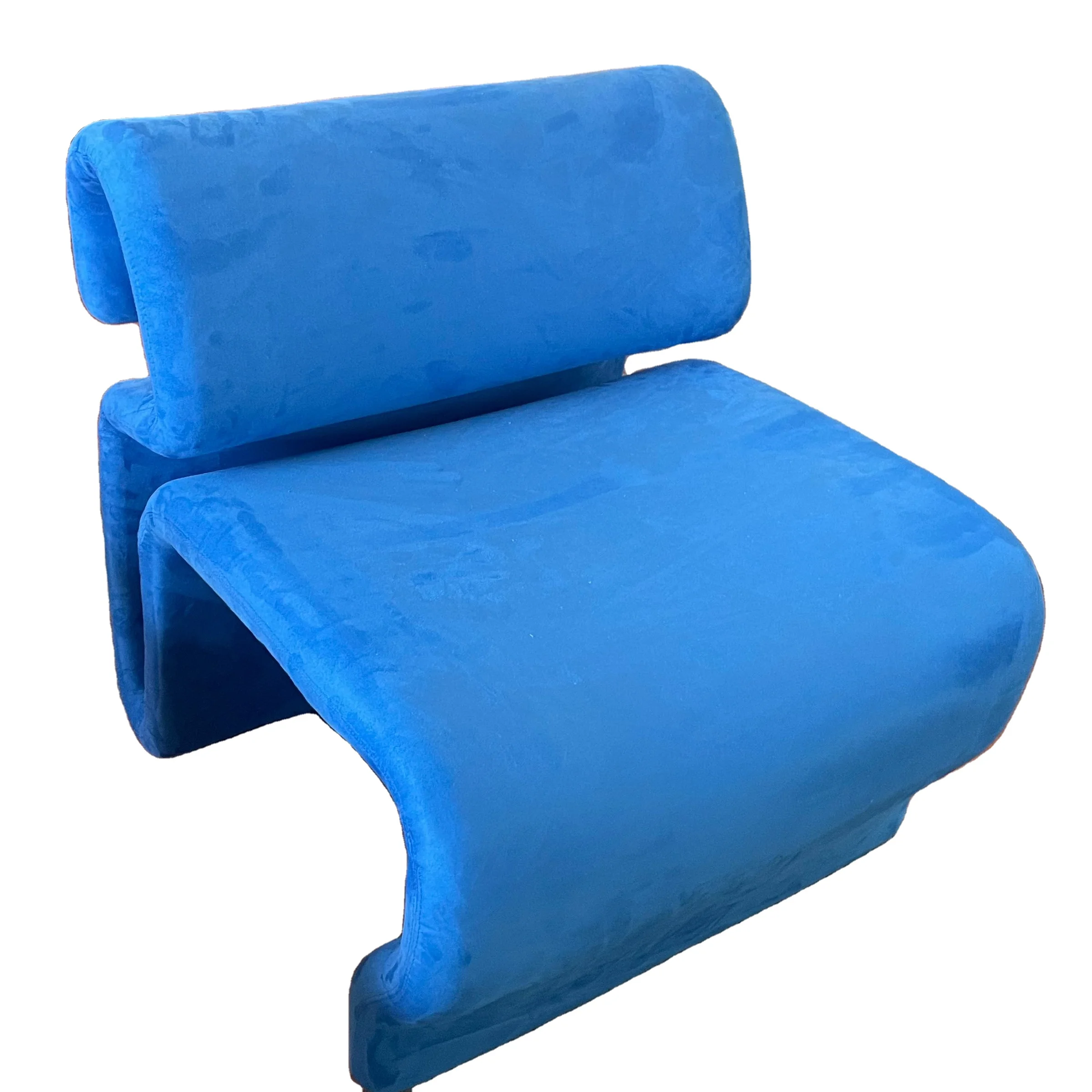 Lounge Chair Single Sofa Curved S-Shaped Molded Foam Seat PU Foam Powder Coated Steel Cooling Home Furniture
