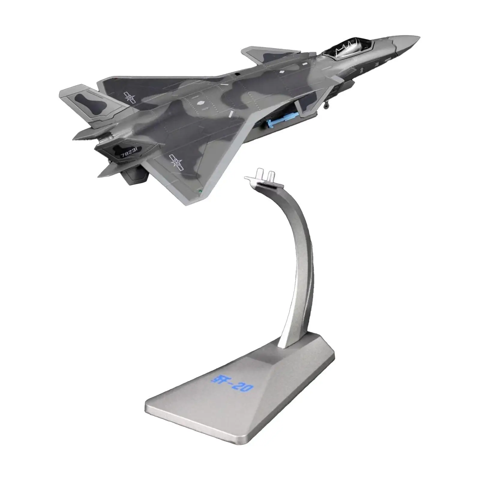 

1/100 J20 Fighter Airplane High Detailed Plane Toy Alloy Aircraft Model Aircraft Ornament for TV Cabinet Cafe Bar Bookshelf