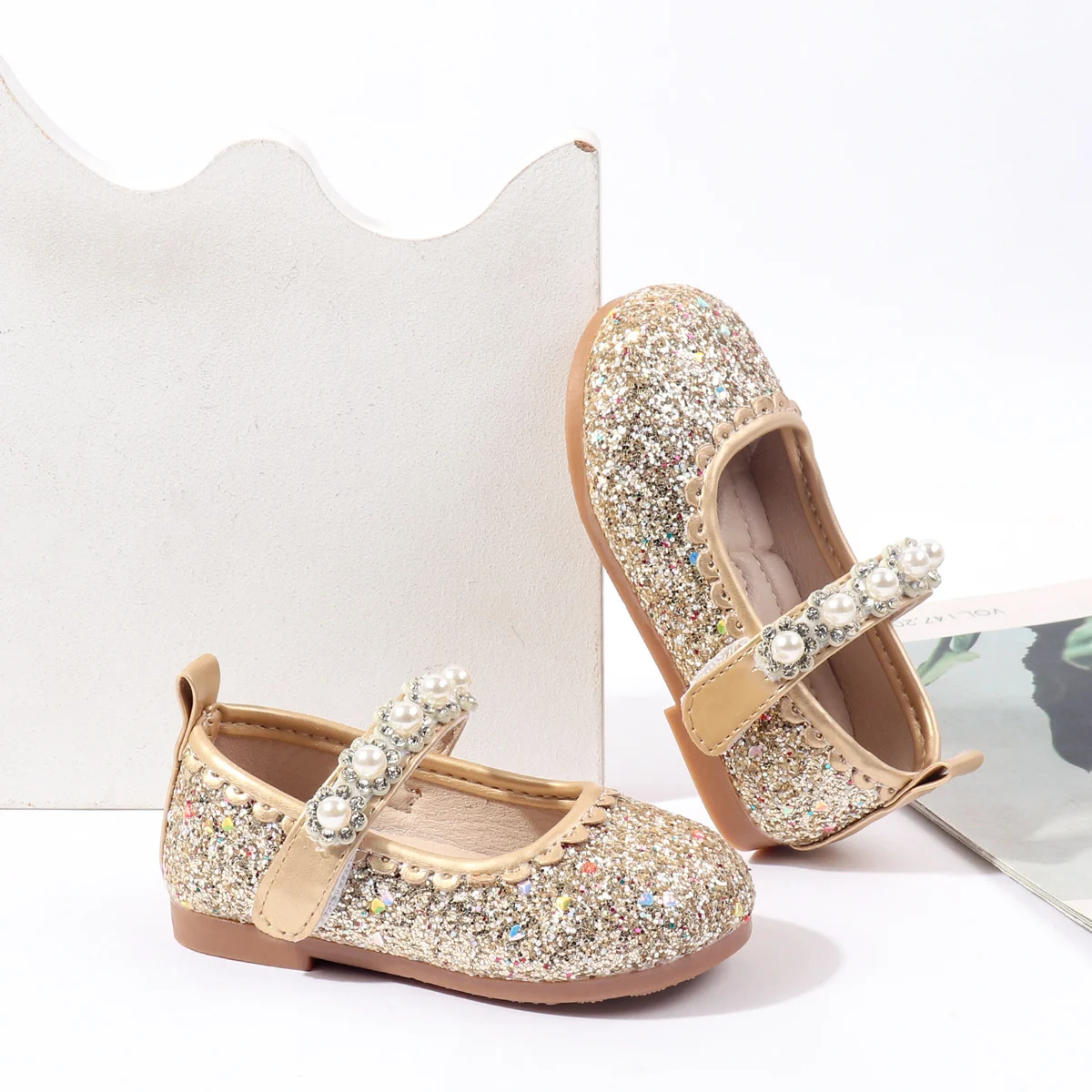 2025 Spring Autumn Baby Girls First Walking Indoor Outdoor Princess Shoes For 0-3Y Baby Girls Toddler Shoes With Sequin Design