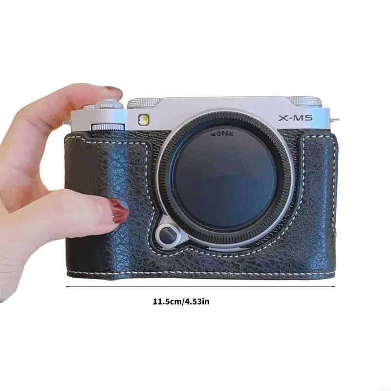 Color PU Leather Half Camera Case for XM5 with Convenient Tripod Mount R58A