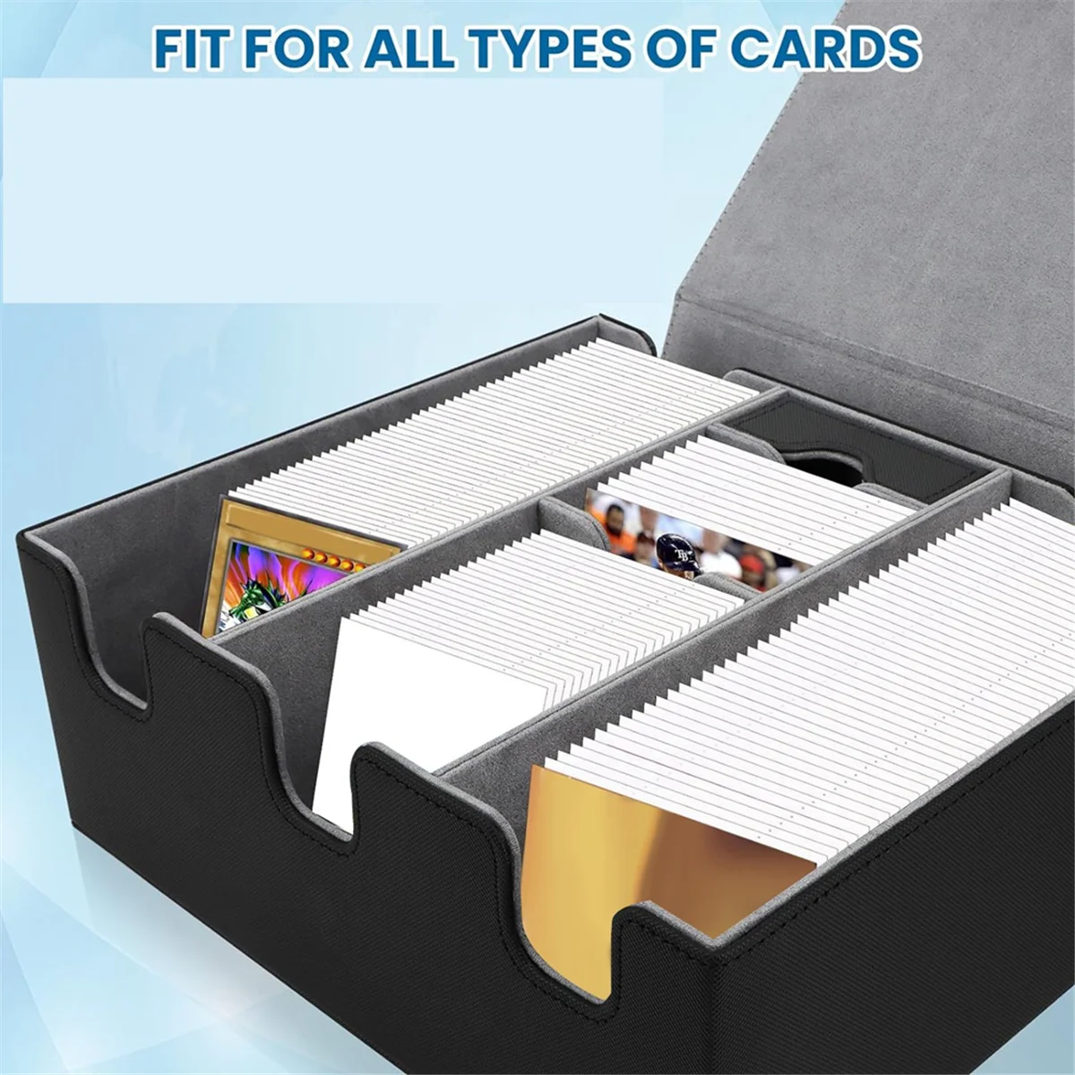 

Efficient Card Storage Box for Trading Cards, Magnetic Closure TCG Storage Box for MTG, YuGiOh, and Sports C