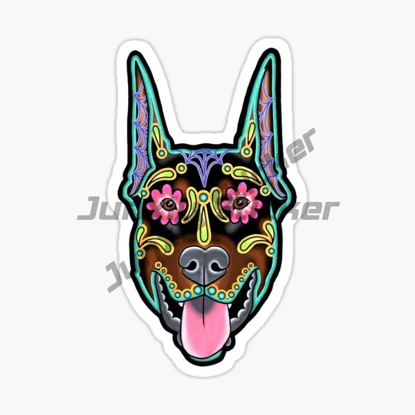 Doberman Dog Pets Creative Sticker Vinyl Wall Room Truck Car Window Glass Door Doghouse Helmet Camper Off-road Decal Accessories