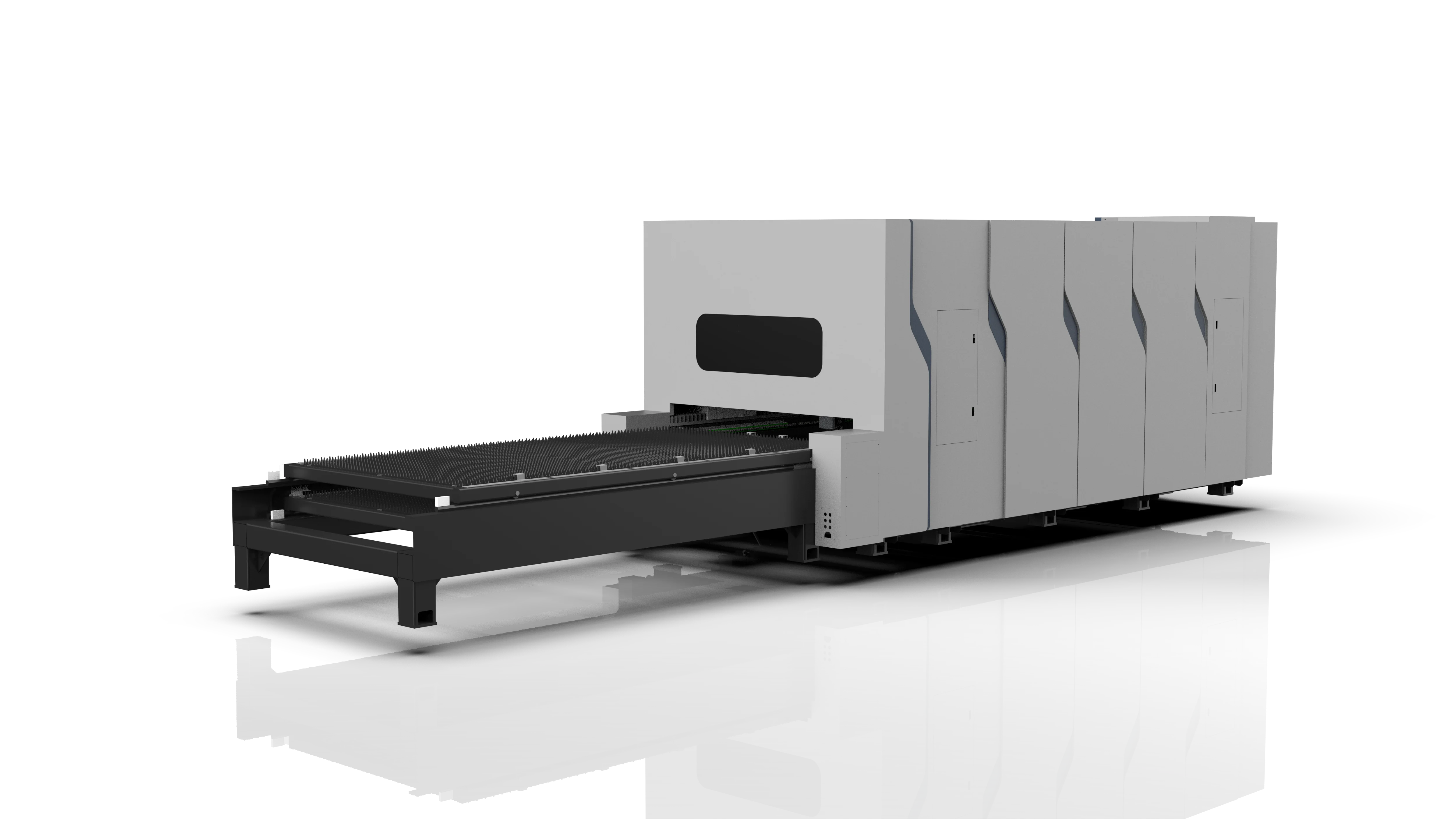 Closed Type CNC Fiber Laser Cutting Machine 6000W 12kw Protective Cover With Exchangeable Table Iron Sheet Cutter