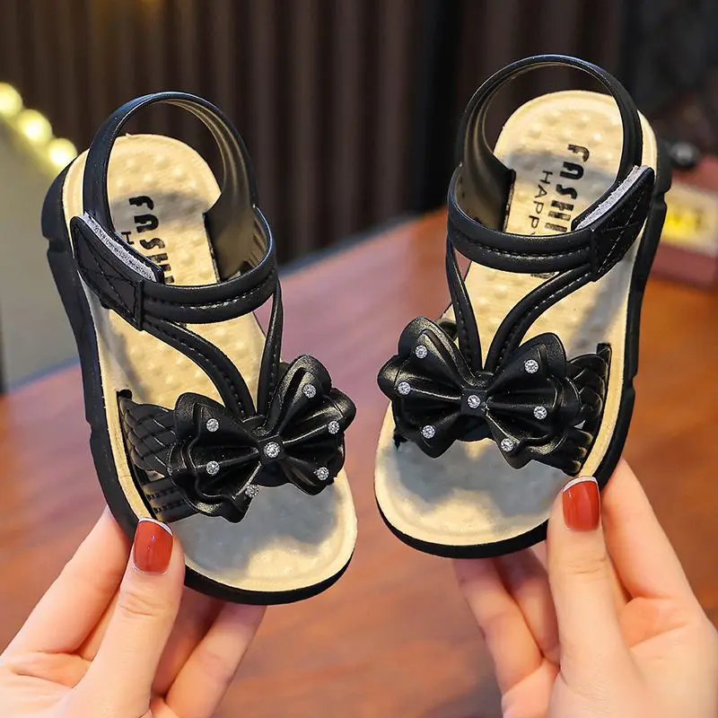 Girls Princess Fairy Stylish Summer Anti-Slip Soft Sole Open Toe Versatile Fashion Sandals