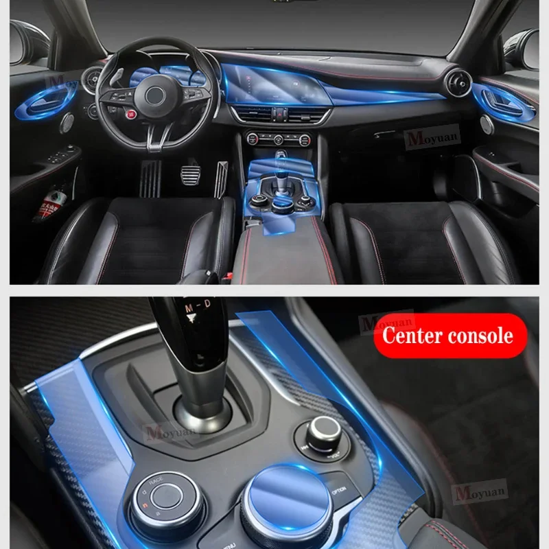 

For Alfa Romeo Giulia 2017-2019 Car Interior Center console Transparent TPU Protective film Anti-scratch Repair film Accessories