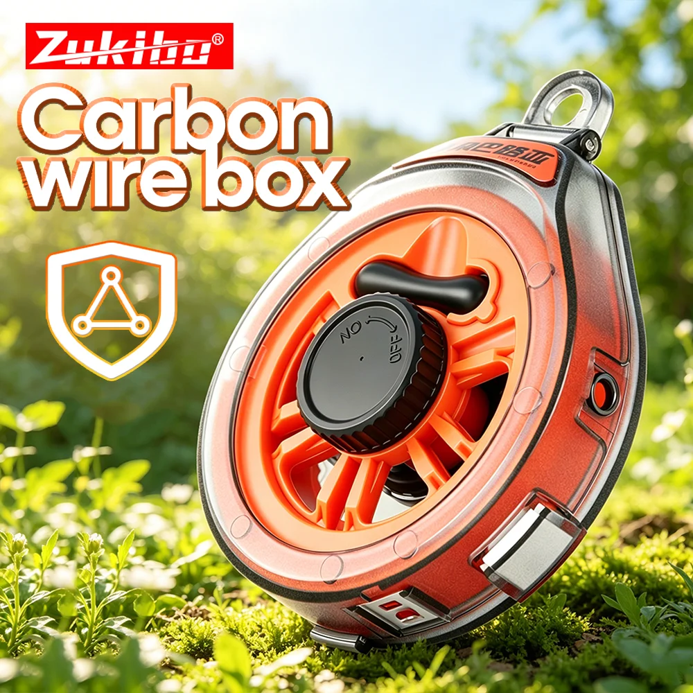 Carretel de Armazenamento de Linha de Pesca ZUKIBO com Guia de Cerâmica, Anel Anti-Reverso e Cortador de Linha Integrado - Acessório Portátil para Pesca