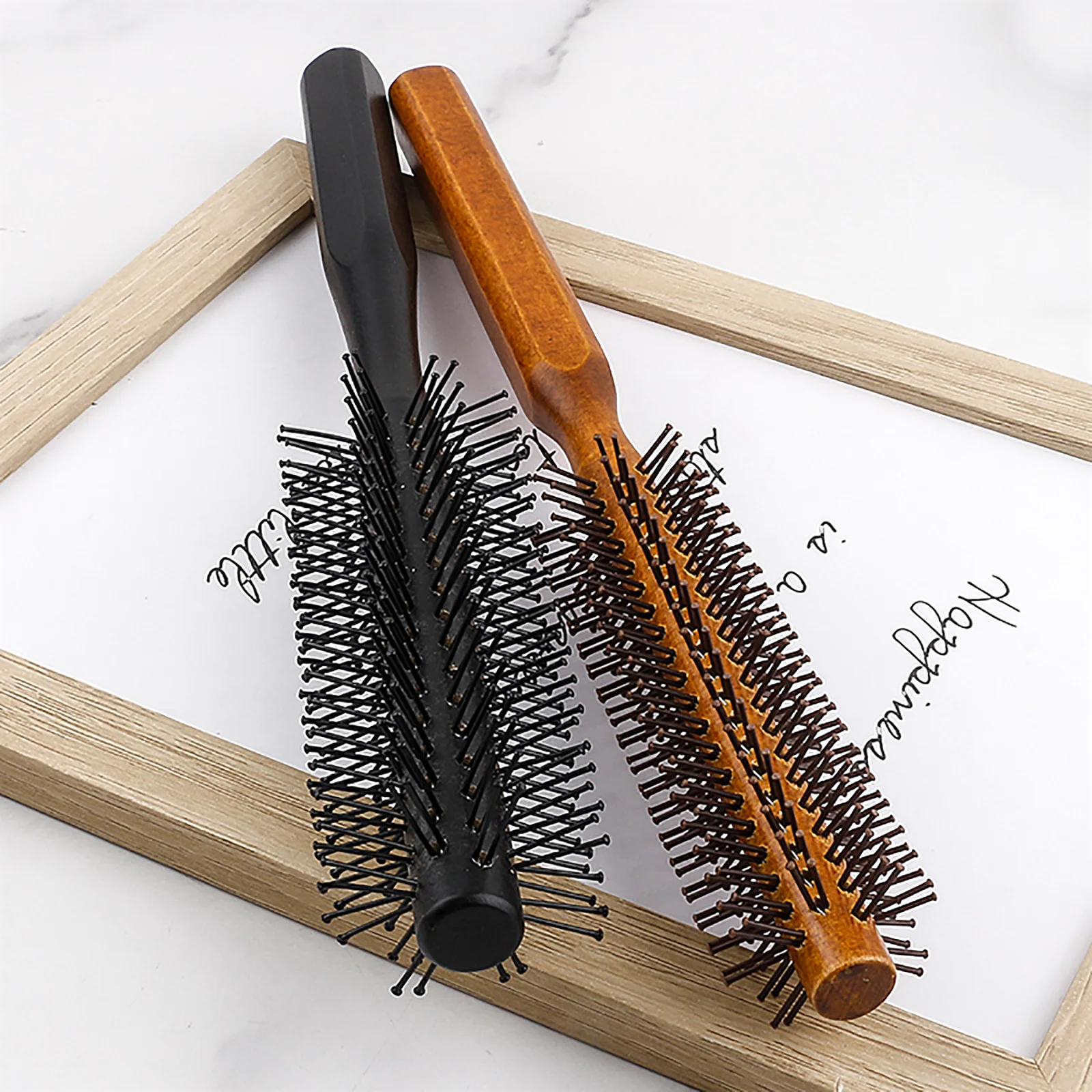 3-teiliges Pro-Haarbürsten-Set mit Holzgriff, Bistle-Toupiertoupet-Kamm, Lockenbürste, Mini-Twist-Rundbürsten für Volumen-Styling an den Haarwurzeln – Detail 16