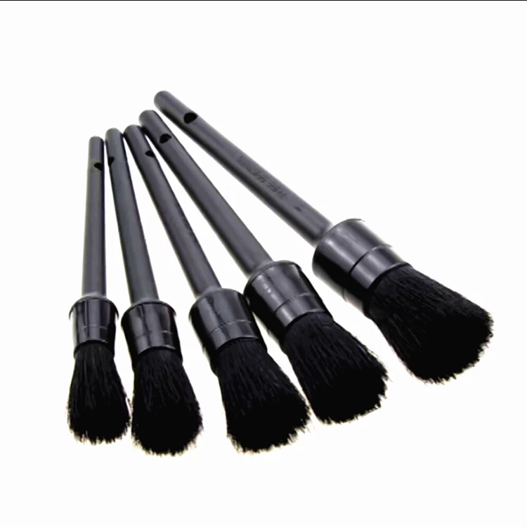 

100sets Packing Stock Available Car detailing Auto Care Soft Scratch Free Black Boar's hair 5pcs detail Brush Set