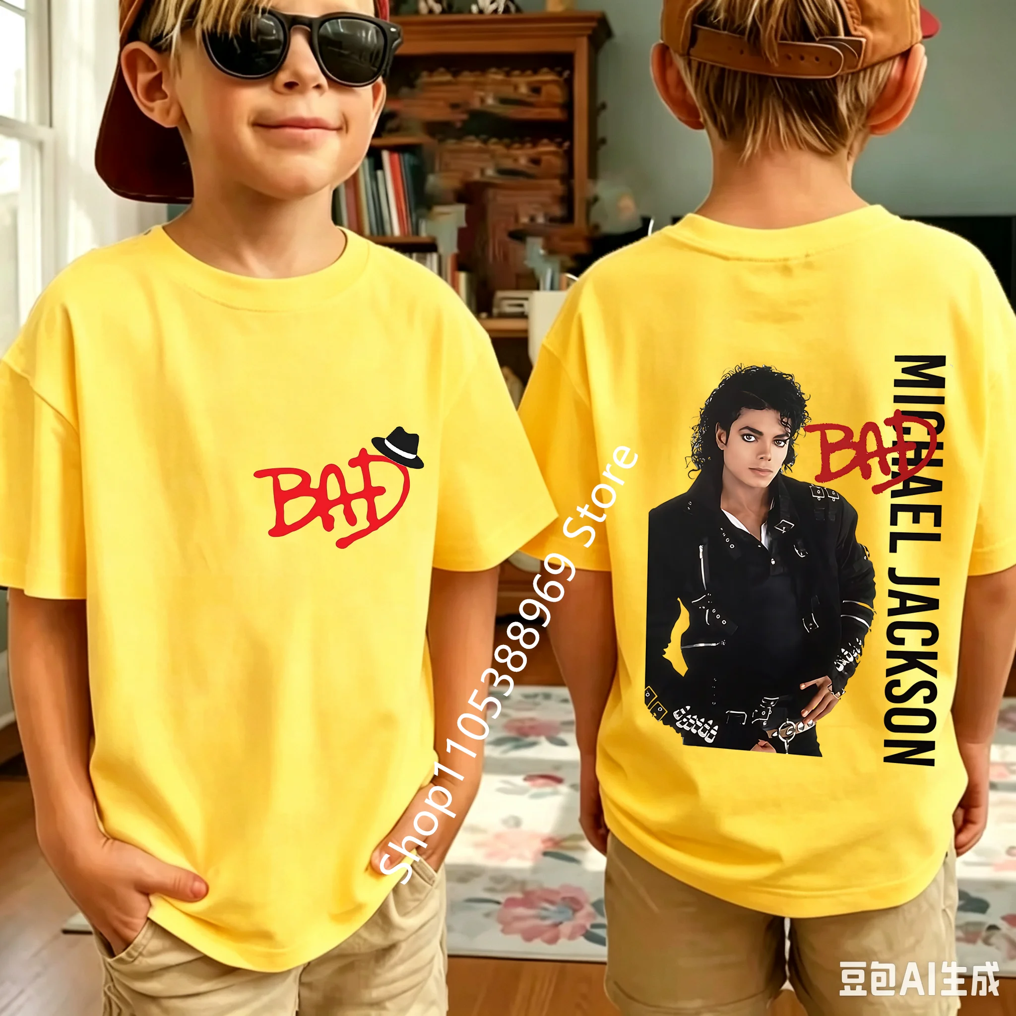 King of Pop Michael Jackson Children T-Shirt Cartoon Cotton Tops Kid Boy Girl MJ Tee Shirts Casual Clothes Birthday Gift 2026