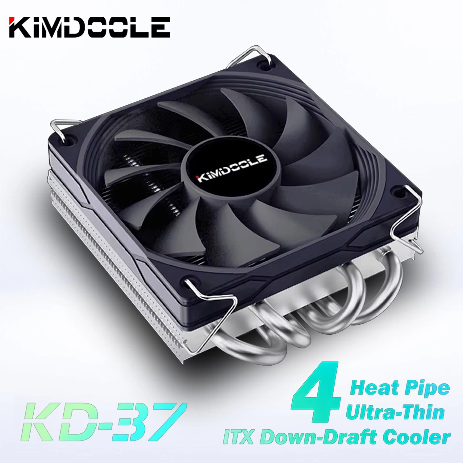 

Kimdoole Air CPU Cooler 4 Heatpipes Radiator Cooling 4PIN PWM Fan Quiet Ventilador For ITX Small Case Intel 115X 1200 1700 AM4/5