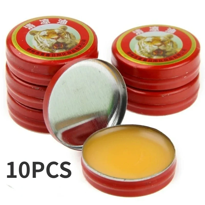 10PCS Tiger Essential Tigre Balm Plaster Tiger Essential Oils Mosquito Elimination Headache Cold Dizziness Solid Air