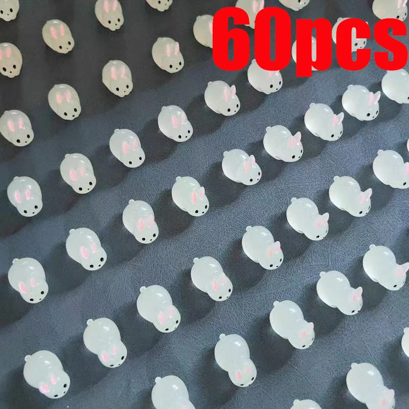 60pcs Night Light Rabbit Model Accessories Statues Creative Home Desktop Decoration Animals Cute Fat Rabbit Small Ornament Gifts
